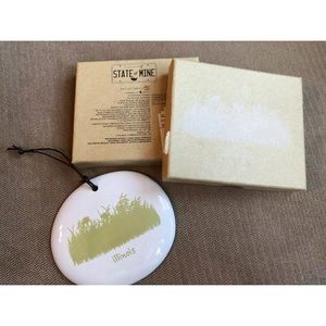 Illinois Porcelain Christmas Ornament Prairie